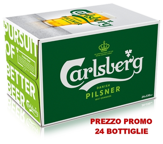 24 bottiglie da 33 cl Carlsberg Pilsner Beer PROM