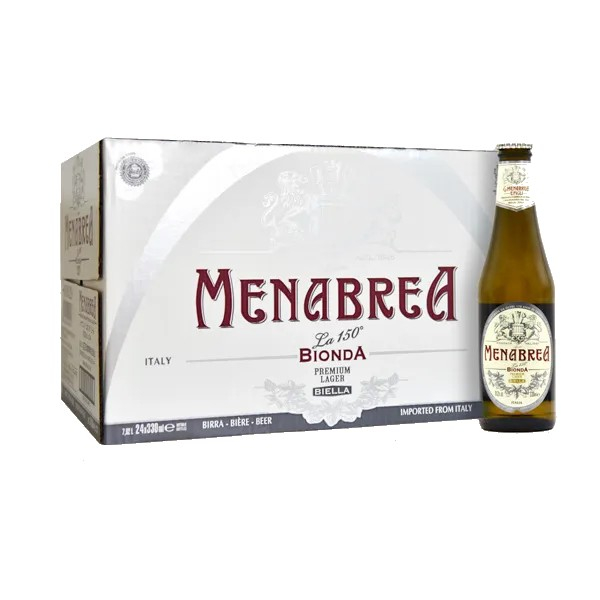 24 bottiglie da 33 cl Birra Menabrea Bionda