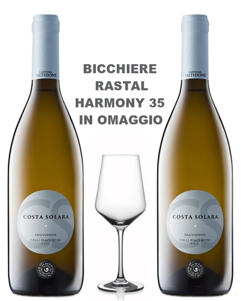 2 bottiglie di Sauvignon Doc  omaggio bicchier