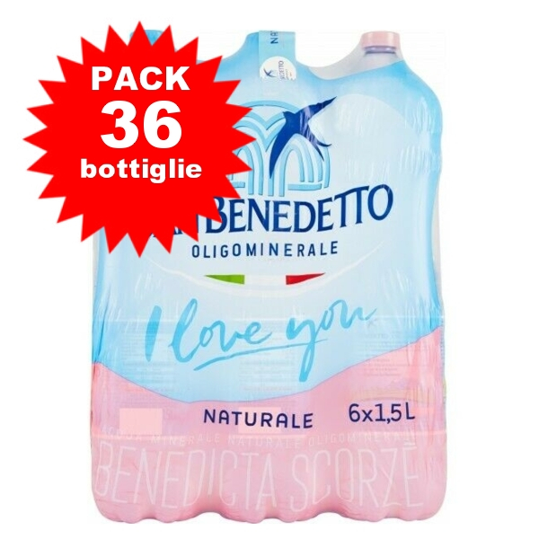 6 x 6 bottiglie Acqua San Benedetto 15 L Pet �