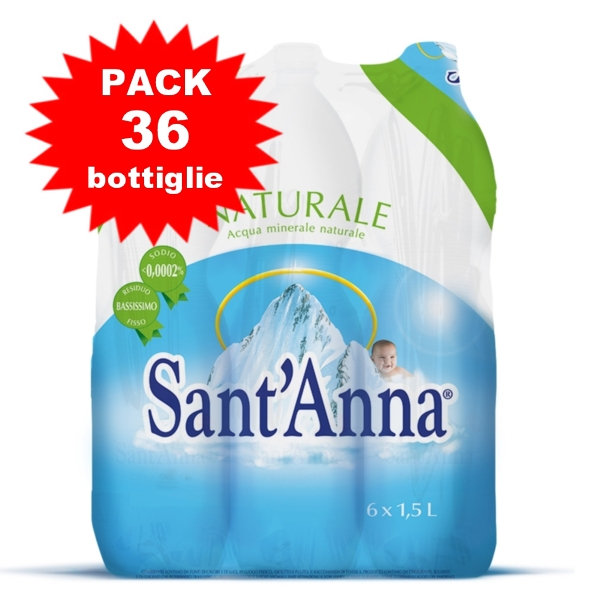 6 x 6 bottiglie Acqua SantAnna 15 L Pet € 5