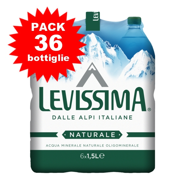 6 x 6 bottiglie Acqua Levissima 15 L Pet € 4
