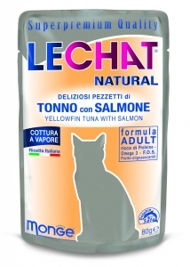 Lechat Natural 80 gr tonno con salmone