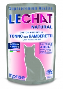Lechat Natural 80 gr tonno con gamberetti
