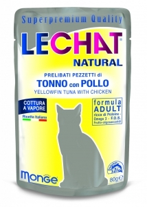 Lechat Natural 80 gr tonno con pollo