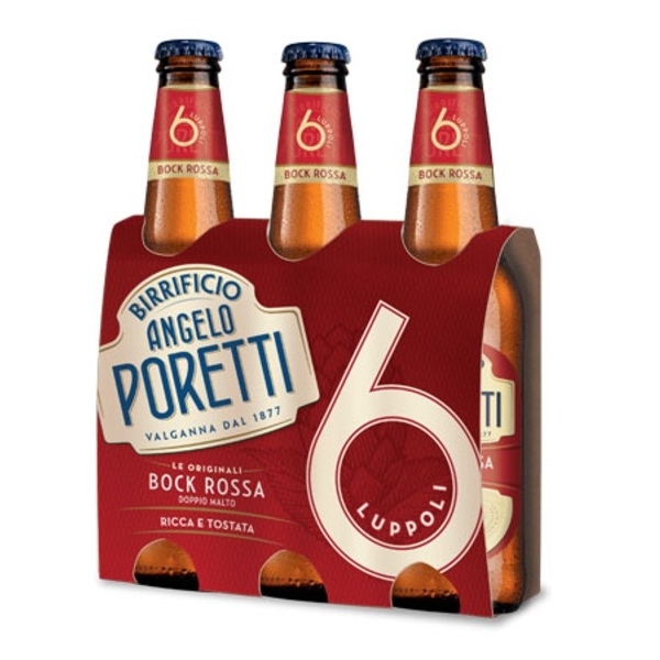 3 bottiglie 33 cl 6 luppoli Bock rossa Angelo Por