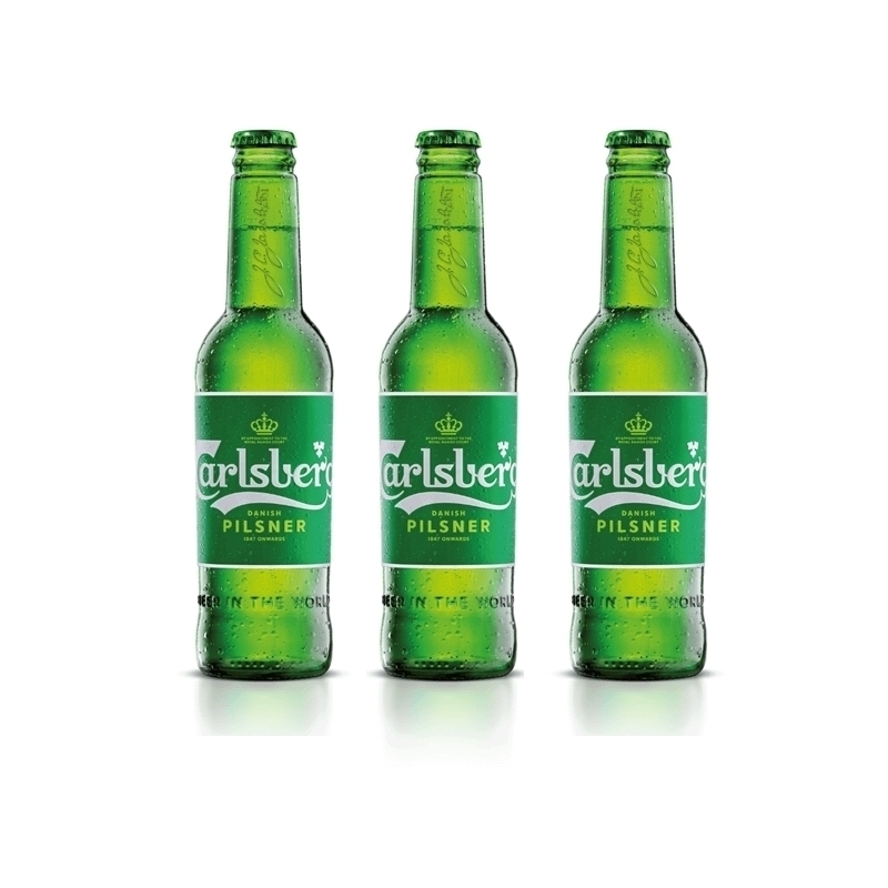 3 bottiglie da 33 cl Carlsberg Pilsner Beer